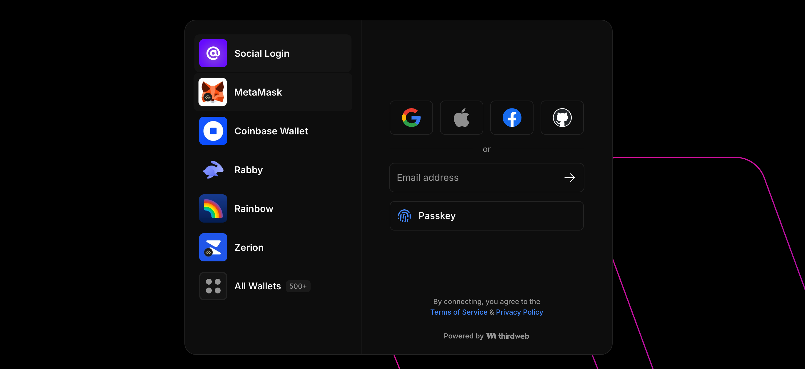 thirdweb login with wallet